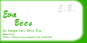 eva becs business card